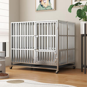 <span class=keywords><strong>Cage</strong></span> en acier inoxydable robuste caisse pour chien pliable xxl voiture pliante robuste cages intérieures et extérieures maison pour grands chiens - Product Image 6