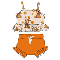 Vente en gros de haut court pour la Saint-Valentin chemise Bloomer Shorts 2 pièces ensembles de tenues d'été pour filles ensembles de salon pour enfants