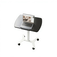 Bureau mobile pneumatique réglable en hauteur avec plateau inclinable pour bureau à domicile, table de travail assis-debout, mobilier de bureau