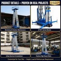 Plateforme élévatrice électrique portable à double mât pour travaux en hauteur, structure en aluminium, 6m-18m, pour l'extérieur et l'intérieur, pour la maintenance