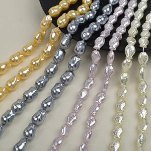 Perles en verre de lampwork en cristal de verre, forme irrégulière, argent brisé, accessoires pour collier et bracelet DIY, imitation baroque - Product Image 2