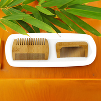 Peigne démêlant antistatique en bambou naturel, à dents larges et fines, fait main, pour salon et usage domestique