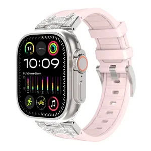 สายนาฬิกาซิลิโคนขายส่งจากโรงงานสำหรับ Apple Watch S10 11 46 มม. Ultra 49 มม. SE 44 มม. สายนาฬิกาแบบสปอร์ตพร้อมหัวเข็มขัดโลหะผสมสังกะสี - Product Image 5