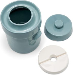 <span class=keywords><strong>Pot</strong></span> de Fermentation en Céramique pour <span class=keywords><strong>Choucroute</strong></span> et Kimchi, avec 2 Poids en Céramique Émaillée, Capacité 2L, Compatible Lave-Vaisselle, Rangement de Cuisine - Product Image 2