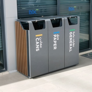 صناديق قمامة معدنية وفولاذية مجلفنة للخدمة الشاقة من الحديد للاستخدام الخارجي - Product Image 4