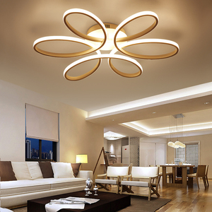 Venta caliente Simple minimalista flor forma iluminación techo moderno hogar luces candelabros interior oro aluminio LED techo Lihgt - Product Image 6
