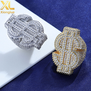 Anillo de Moissanita VVS de Color D con Micro Pavé Completo para Hombre, Estilo Amuleto del Dinero, Punk Rock, Accesorio para Dedo, Anillo de Rapero - Product Image 5