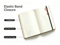 Carnet à couverture rigide personnalisé sans marque avec couverture imprimée sur mesure, bande élastique, papier crème, pour l'écriture quotidienne et les cadeaux