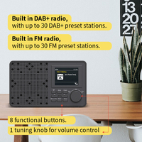 Abverkauf: Kabelloses DAB-Radio mit Integriertem Lautsprecher, Tragbarer Wecker, Farb-TFT-Display, 2 Alarme, 30 Senderspeicher, AC/DC-Adapter