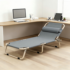<strong>Folding</strong> <strong>Camping</strong> <strong>Bed</strong> with Pillow Portable Outdoor Lounger for Beach, Garden &amp; <strong>Camping</strong>, Lightweight &amp; Comfortable Reclining Chair - Product Image 2