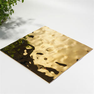 Conception décorative en acier inoxydable Panneau gaufré Feuille d'ondulation de l'eau dorée Plaque d'acier inoxydable pour plafond mural - Product Image 6