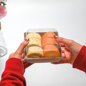 Couvercle Transparent <span class=keywords><strong>Rectangulaire</strong></span> Personnalisé Papier Emballage En Plastique Dessert Gâteau Snack Boîtes avec Couvercle - Product Image 6