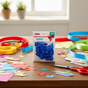 Noeuds en ruban bleu Ilan Lazo 20 mm pour travaux manuels et décorations - Product Image 3