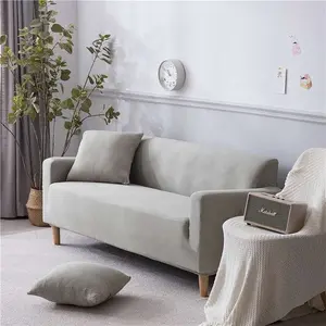 Cheersee Gray 95% Polyester dan 5% Spandex Elastis Set Tahan Air Aku Berbentuk Stretch Sofa Covers dengan Kain Bernapas