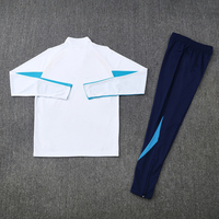 Setelan Training Sepak Bola Pria Grosir, Jaket Setengah Resleting Kerah Tinggi Lengan Panjang, Regular Fit, Cepat Kering, 100% Poliester