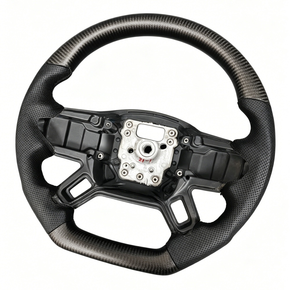 Custom Glossy Carbon Steering Wheel Frame with Trim Plate (Land Rover Fitment), photo 5
