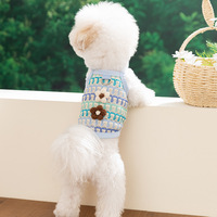 Rompi Harness Rajut Ramah Lingkungan dan Bernapas untuk Anjing Kucing - Desain Floral untuk Anjing Kecil/Anak Anjing Natal/Ulang Tahun