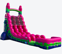 Toboggan aquatique gonflable commercial double piste Sour Splashdown de 22 pieds, équipement de location certifié CE, garantie de 3 ans, taille personnalisable