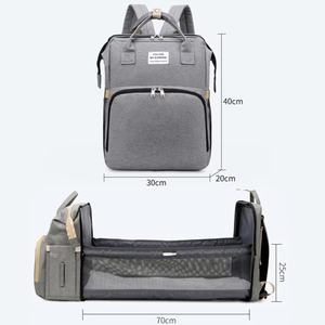 Bolsa de viaje para pañales de mamá con conversión de funciones múltiples, Plegable, portátil para exteriores, malla para bebé recién nacido, bolsa grande de viaje - Product Image 6