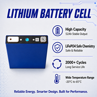 Sepeda Motor Listrik Roda Tiga Daya 3.2V 50Ah 52Ah Sel LiFePO4 Prismatik 2000 Siklus Dalam Baterai Aluminium