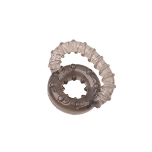 Ensemble de bagues péniennes en caoutchouc souple triple fixation noires pour retarder l'éjaculation et retenir le pénis pour les couples - Product Image 4