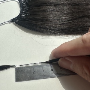 Extensions de cheveux au crochet Remy sans nœuds pré-séparées - Aiguille à crochet plume de <span class=keywords><strong>troisième</strong></span> génération avec nœud invisible - Product Image 4