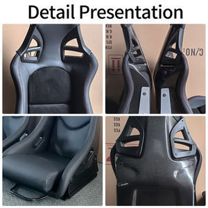 포르쉐 911 997 터보 GT2 GT3 RS 997.1 997.2 탄소 섬유 골격 수정 시트에 대한 EDDY 경량 리클라인 레이싱 시트 - Product Image 5