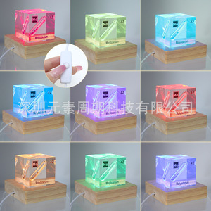 Bloc acrylique de 5 cm avec base en bois, affichage périodique de l'élément molybdène, ornement de collection - Product Image 5