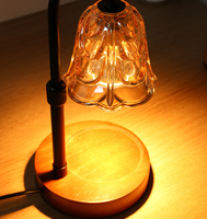 Lampe chauffe-bougie d'aromathérapie en verre à intensité variable avec minuterie, chauffe-cire électrique réglable
