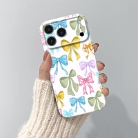 Coque de téléphone rigide brillante avec nœud mignon pour iPhone 17 Air 16 15 14 13 12 11 Pro Max 7 Plus 16e – Prise en charge de la personnalisation