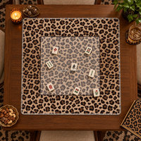Tapis de table Mahjong antidérapants en caoutchouc, motif guépard léopard tendance, sur mesure, avec sac de rangement