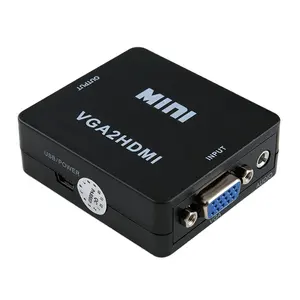 De gros vga2hdmi câble-Câble convertisseur Vga vers Hdtv 1080p, VGA2HDMI, pour boîtier vidéo, adaptateur avec câble d'alimentation USB, pour ordinateur