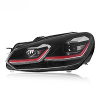 Système d'éclairage automobile YX 12V 6000K pour VW Golf 6 2009-2012, coque ABS Premium, Plug+Play, remplacement de phare