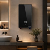 7-10KW Intelligenter Energiesparender Elektrischer Durchlauferhitzer Tanklos für Familie Haus Outdoor Garage Dusche Badezimmer Hochleistung