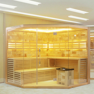 Sauna de Vapor Cuadrada con Logotipo Personalizado, Puerta de Vidrio, Madera Natural, Sauna Cuadrada con Puerta de Vidrio para Jardín - Product Image 6