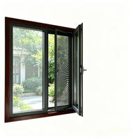 Fenêtre à battant en alliage d'aluminium à double vitrage, design moderne, insonorisée et étanche, pour balcon, ouverture fixe, vente en gros