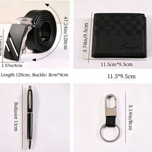 Ensemble cadeau d'affaires pour hommes - Portefeuille, ceinture et montre de qualité supérieure avec boîte cadeau, idéal pour une surprise pour la fête des pères - Product Image 3