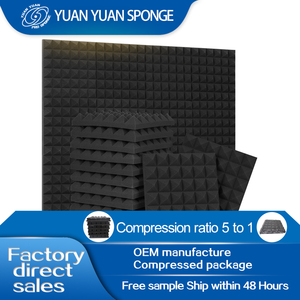 High Density Polyurethane Acoustic Foam <strong>Panels</strong> 30x30x5cm <strong>White</strong>/Black Modern Eco-friendly NRC 0.55 Self Adhesive Stickers Yuan - Product Image 2