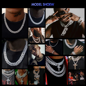 Nouveau bracelet cubain en moissanite plaqué or <span class=keywords><strong>blanc</strong></span> style hip-hop 20 mm pour hommes et femmes, quatre rangées avec testeur de diamant conforme aux normes - Product Image 6