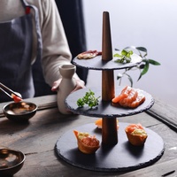 Offre Spéciale plaque à trois couches de style japonais rock vente directe d'usine plateau à dessert à sushi japonais moule à gâteau multicouche