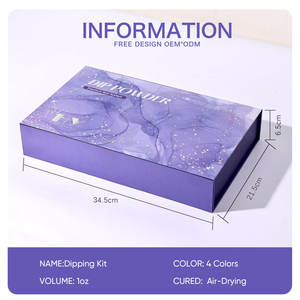 Kit de poudre à tremper pour ongles Hanyinails Premium, personnalisable OEM, 14 pièces, 4 couleurs, séchage à l'air, sans lampe UV - Product Image 6
