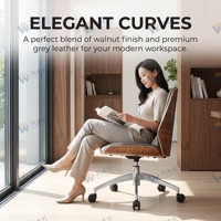 Fauteuil ergonomique moderne en cuir avec base en alliage d'aluminium, hauteur réglable, pivotant, pour chambre, maison et usage commercial