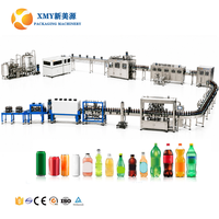 Ligne de production de boissons gazeuses automatique 3 en 1 8000 BPH 500 mL : Rinseuse, remplisseuse et boucheuse clé en main