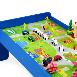 Train en bois pour enfants avec circuit <span class=keywords><strong>de</strong></span> rails, jeu éducatif <span class=keywords><strong>de</strong></span> <span class=keywords><strong>puzzle</strong></span> <span class=keywords><strong>de</strong></span> suivi circulaire, blocs <span class=keywords><strong>de</strong></span> construction ferroviaires pour garçons et filles - Product Image 5
