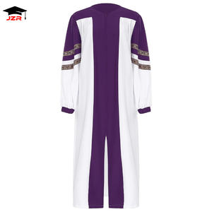 Túnicas Clásicas Unisex para Coro, Túnicas de Púlpito para Clérigos Adultos, Pastor, Iglesia, <span class=keywords><strong>Manga</strong></span> Larga, Bloques de Color, Túnica de Juez - Product Image 3