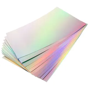 Tamanho personalizado A4 A3 Espelho Folha Holográfica Rainbow Cor Brilhante Metálico Papel De Embrulho para Papel e Papelão