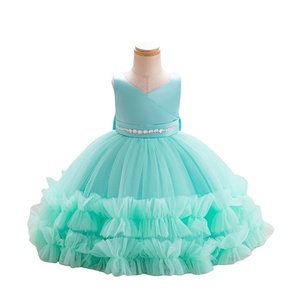 white christmas dresses Christmas Sequin Cake Double Baby Girl Dress 1 Year Birthday Dress New main image 0