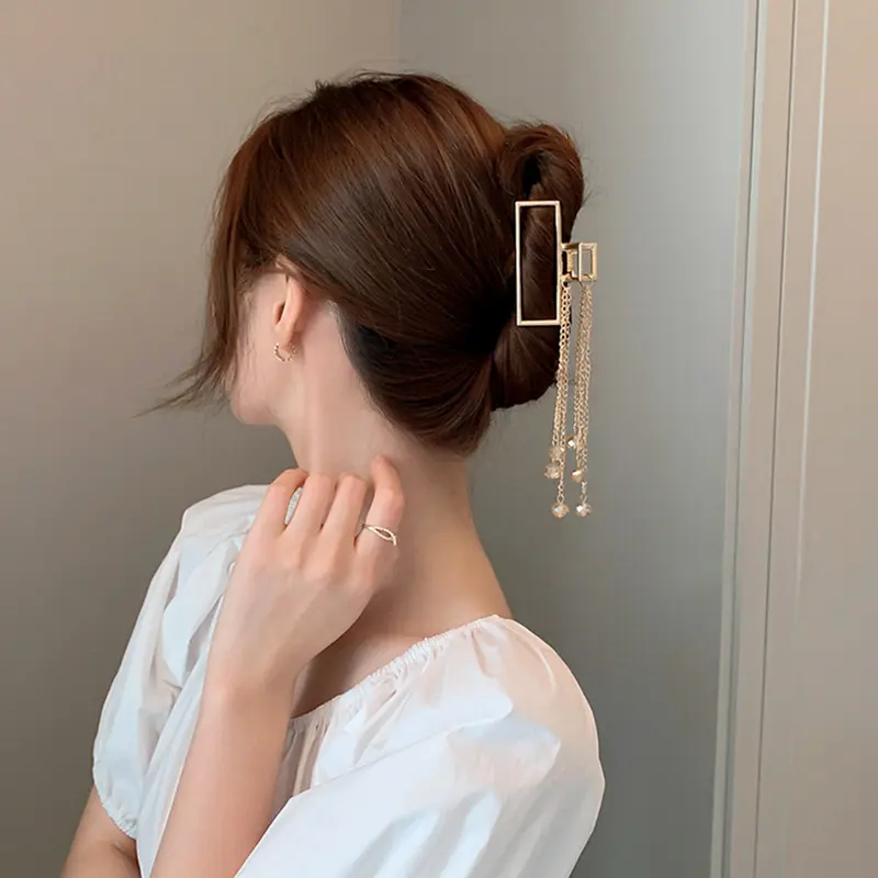 Hersteller Direkt vertrieb Kristall perlen Anhänger Quaste greifen Haarschmuck Haar Krallen clips für Mädchen