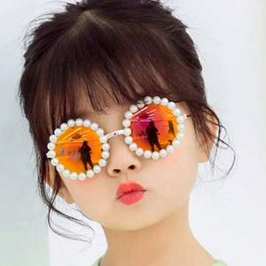 Gafas de Sol Redondas para Niños, Diseño de Perlas, Montura Pequeña, Metálicas, de Lujo, para Niños y Niñas, Protección UV400, Moda 2021 - Product Image 3