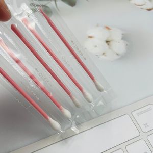 Hisopo de limpieza de esmalte de <span class=keywords><strong>uñas</strong></span> algodón <span class=keywords><strong>rosa</strong></span> individual envuelto portátil auricular - Product Image 2